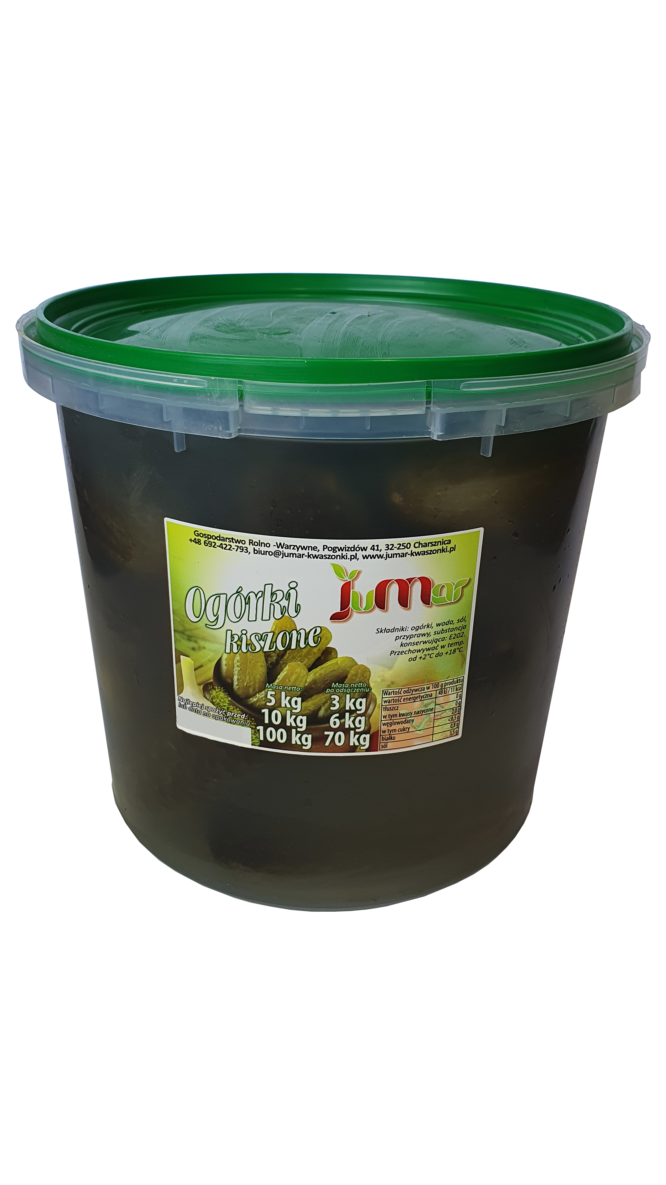 Ogórki kiszone wiadro 3kg